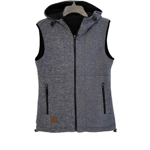 Little Donkey Andy Reversible Black Grey Fleece Vest XS‎ NWT - Picture 3 of 13